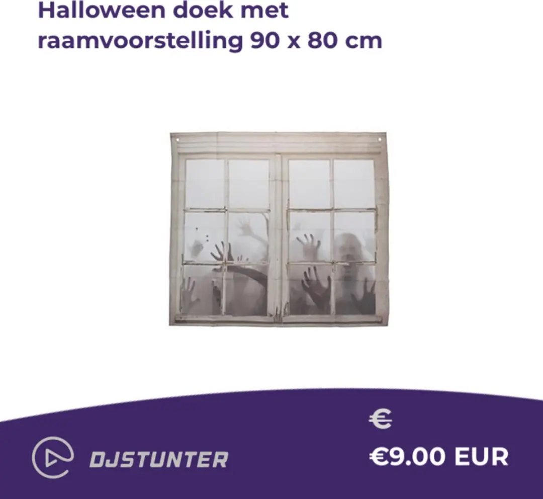 Espa Halloween Doek met Raamvoorstelling 90x80cm - Zwart