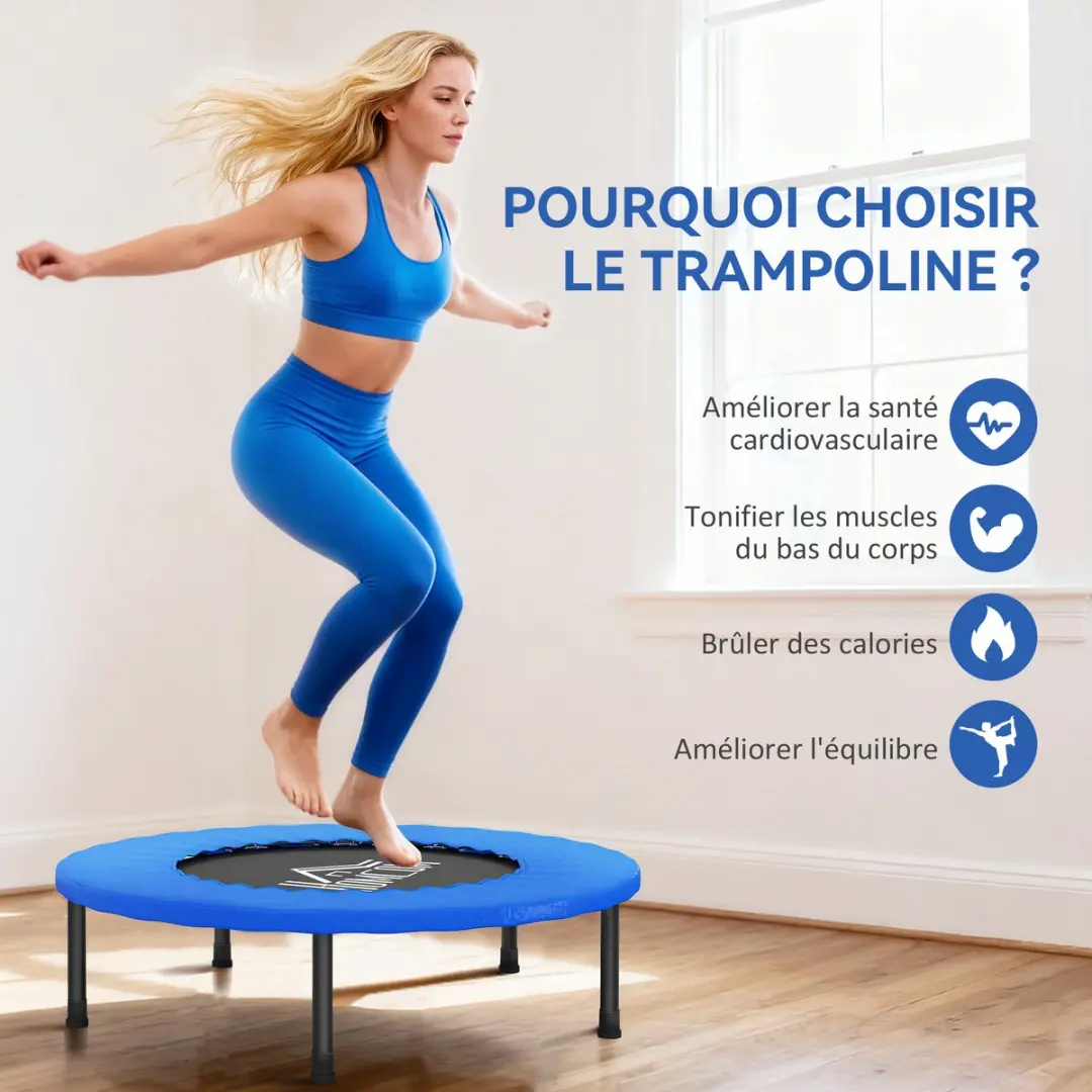 Homcom Trampoline 81x81x22,5cm - Blauw/Zwart