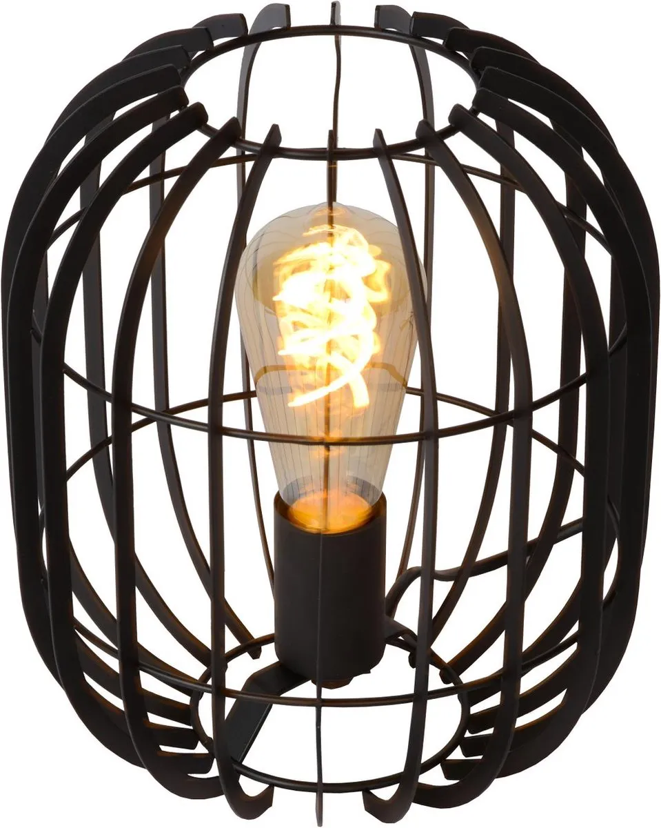 Lucide REDA Tafellamp Ø22cm - 1xE27 - Zwart