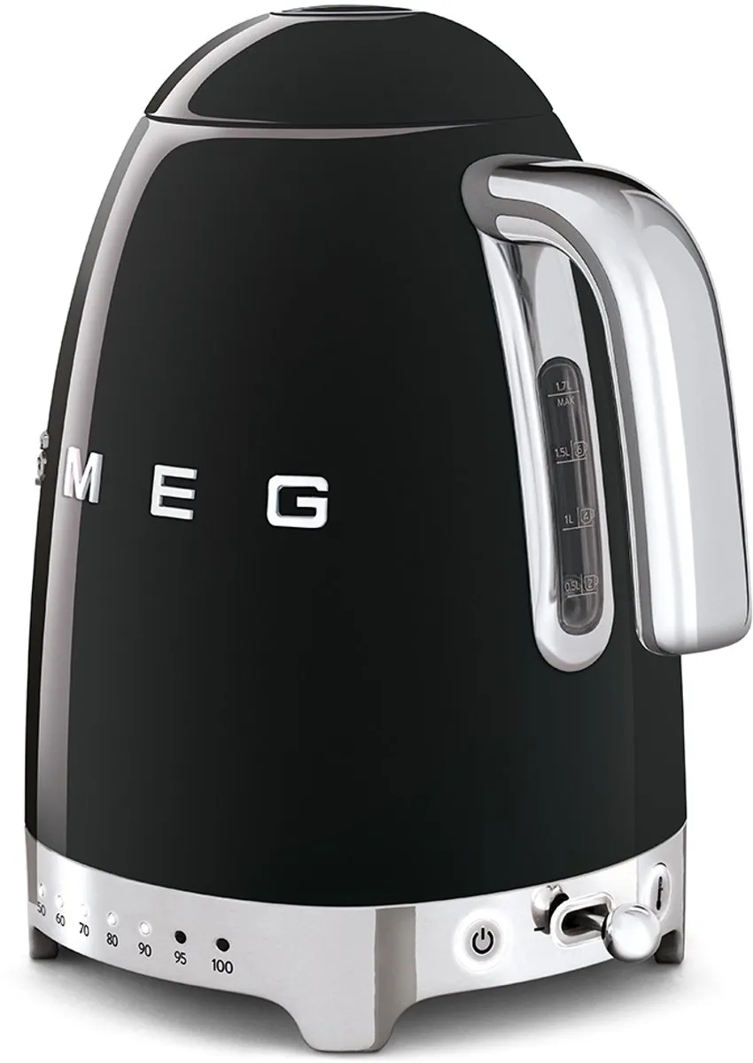 Smeg KLF04 Waterkoker 1,7L - 7 Temperaturen - Zwart