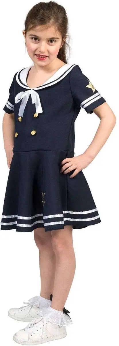 Espa Zeilmeisje Kostuum Salty - Maat 128 - Blauw/Wit