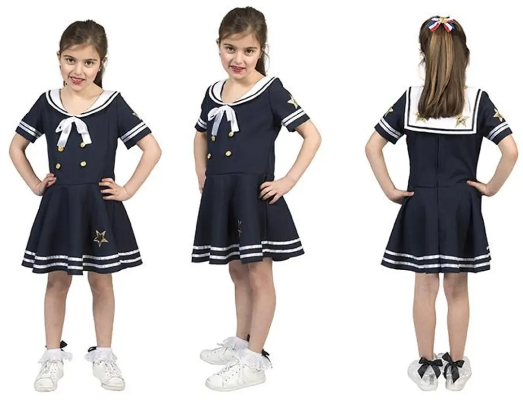 Espa Zeilmeisje Kostuum Salty - Maat 128 - Blauw/Wit