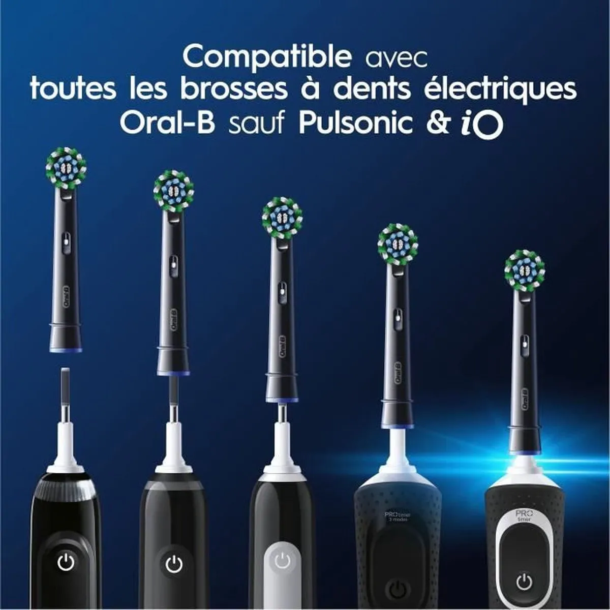 Oral-B Cross Action Pro Opzetborstels 4 Stuks - Zwart