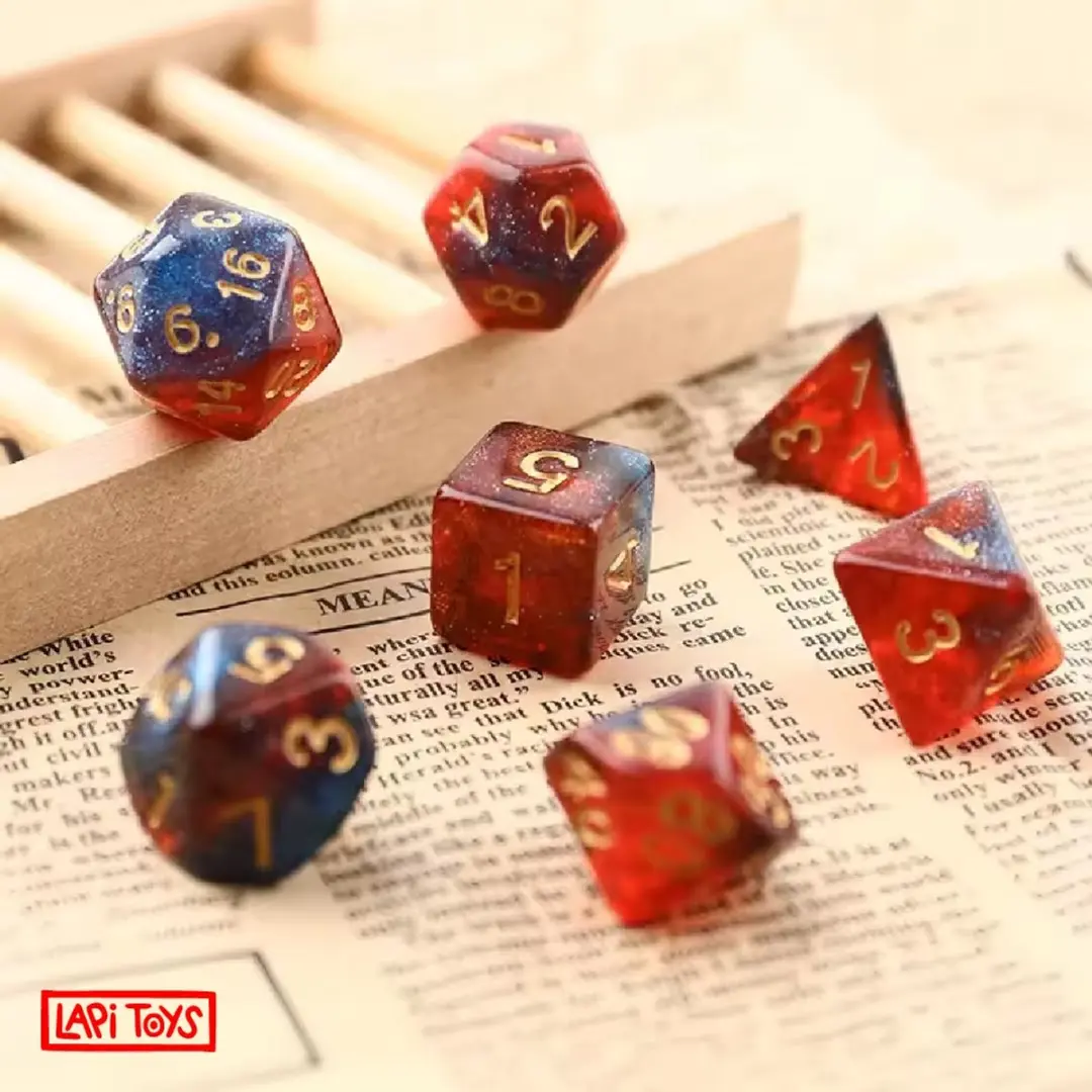 Lapi Toys Polydice D&D Dobbelsteen Set - 7-delig Rood