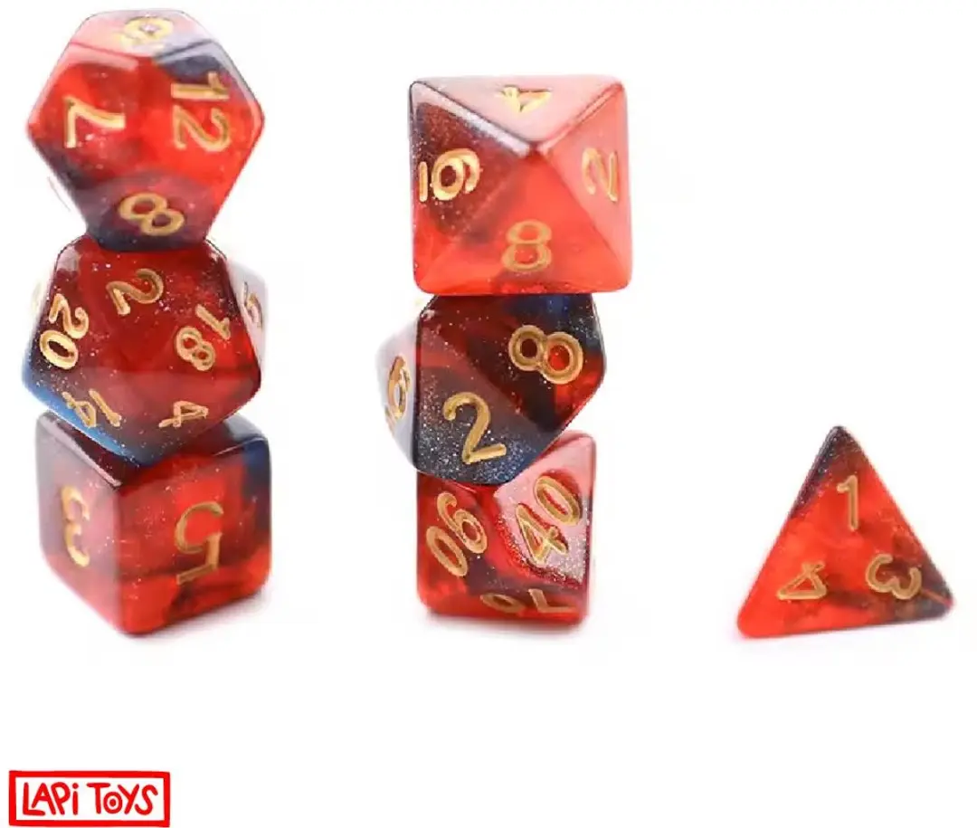 Lapi Toys Polydice D&D Dobbelsteen Set - 7-delig Rood