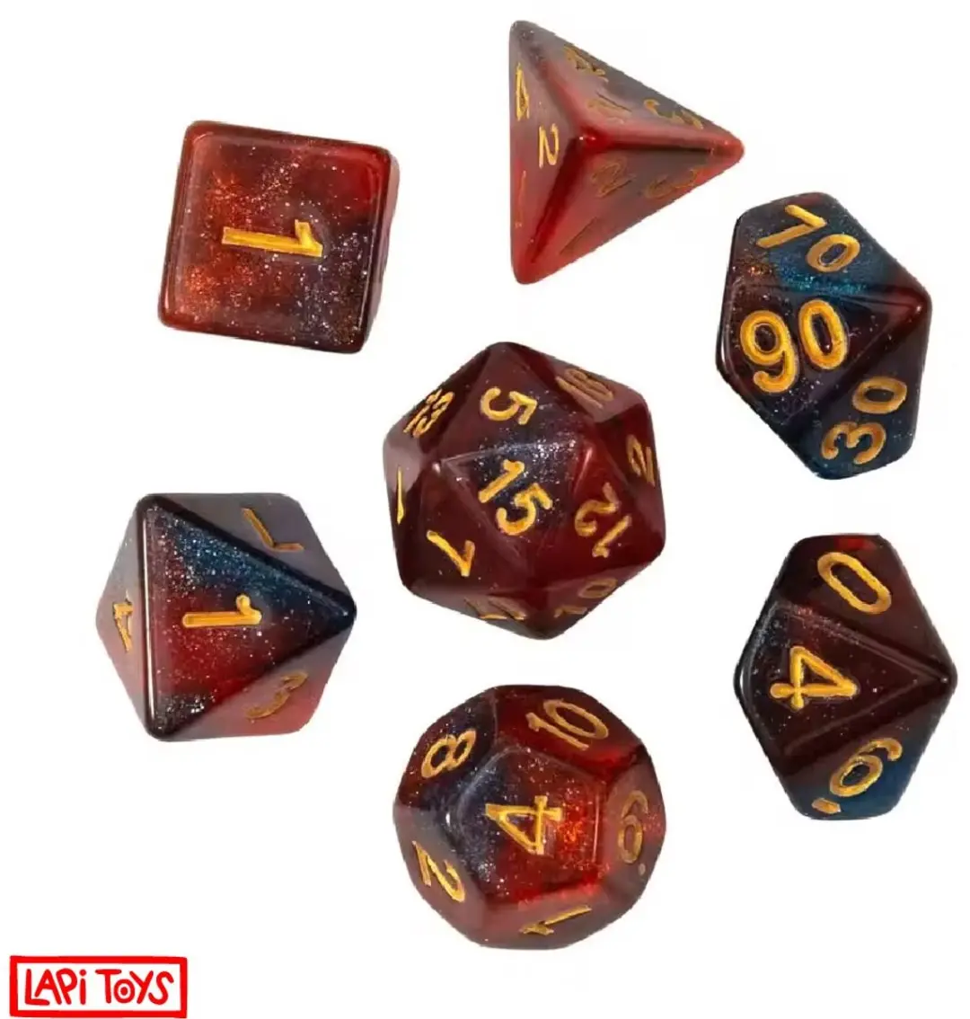 Lapi Toys Polydice D&D Dobbelsteen Set - 7-delig Rood