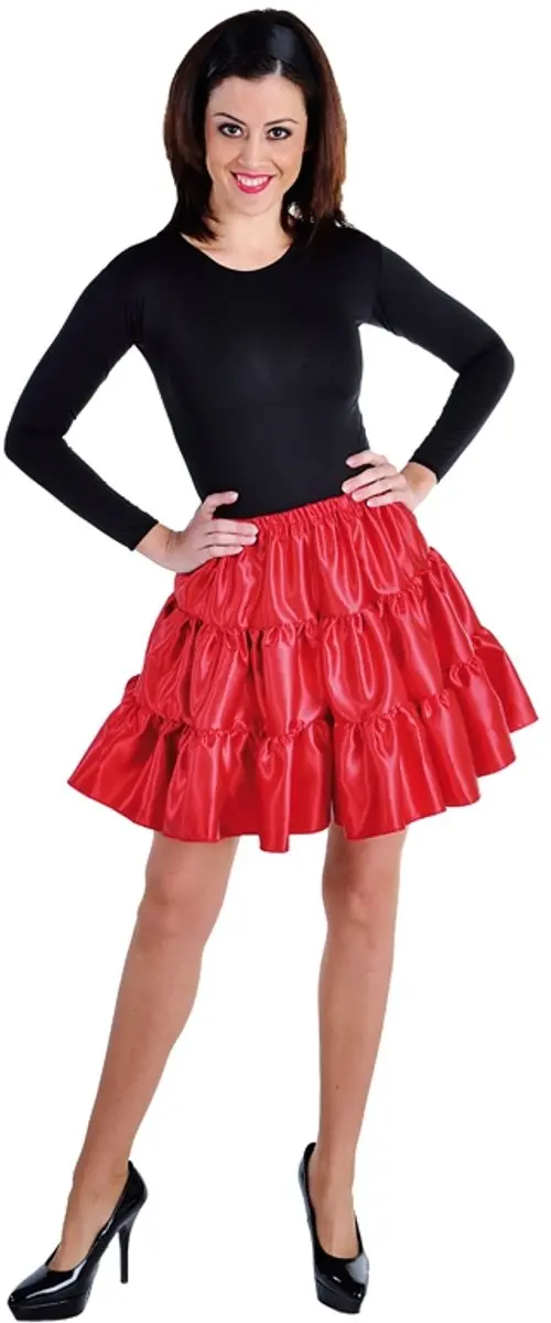 Volangen rok kort rood