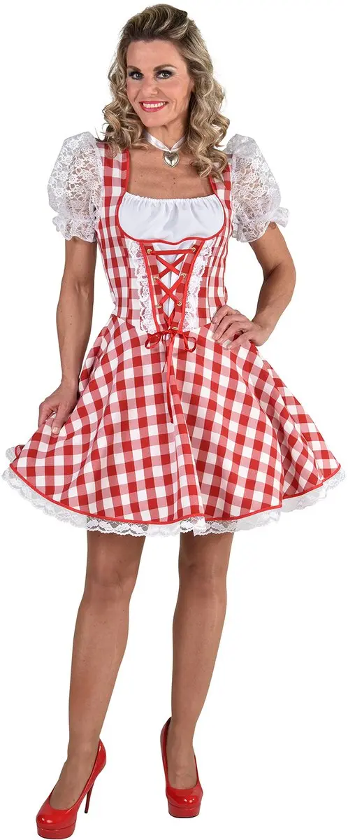 Espa Dirndljurk Rosie - XXL - Rood/Wit