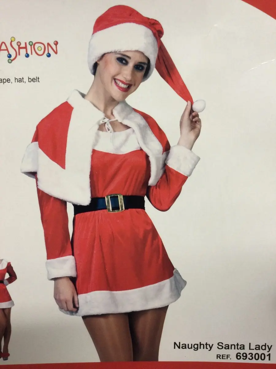 Espa Kerstvrouw Pakje Sanny Fluweel - Maat 36/38 - Rood/Zalm