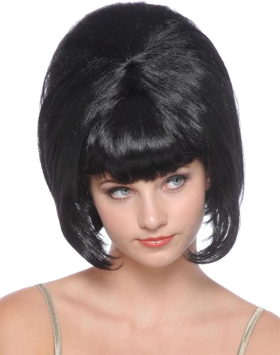 Sixties pruik zwart