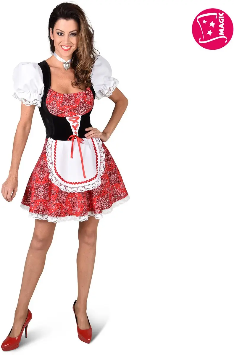 Espa Dirndl Jurkje - Maat M - Rood/Wit/Blauw