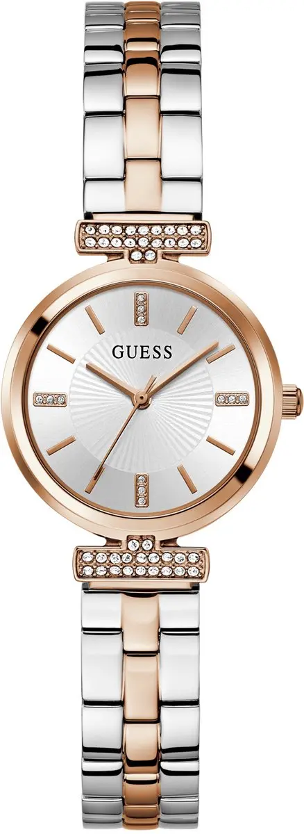 Guess Array GW0762L Horloge - Zilver/Roségoud