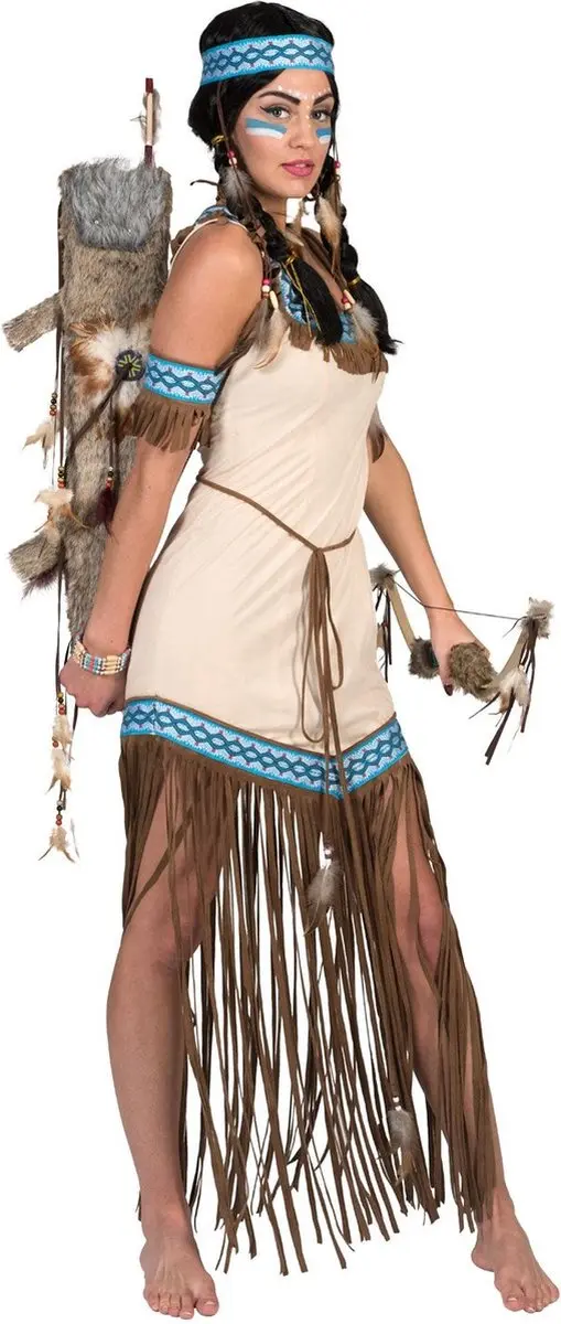 Espa Indianenjurkje Teepee Vrouw - XXL/XXXL - Blauw/Wit/Bruin