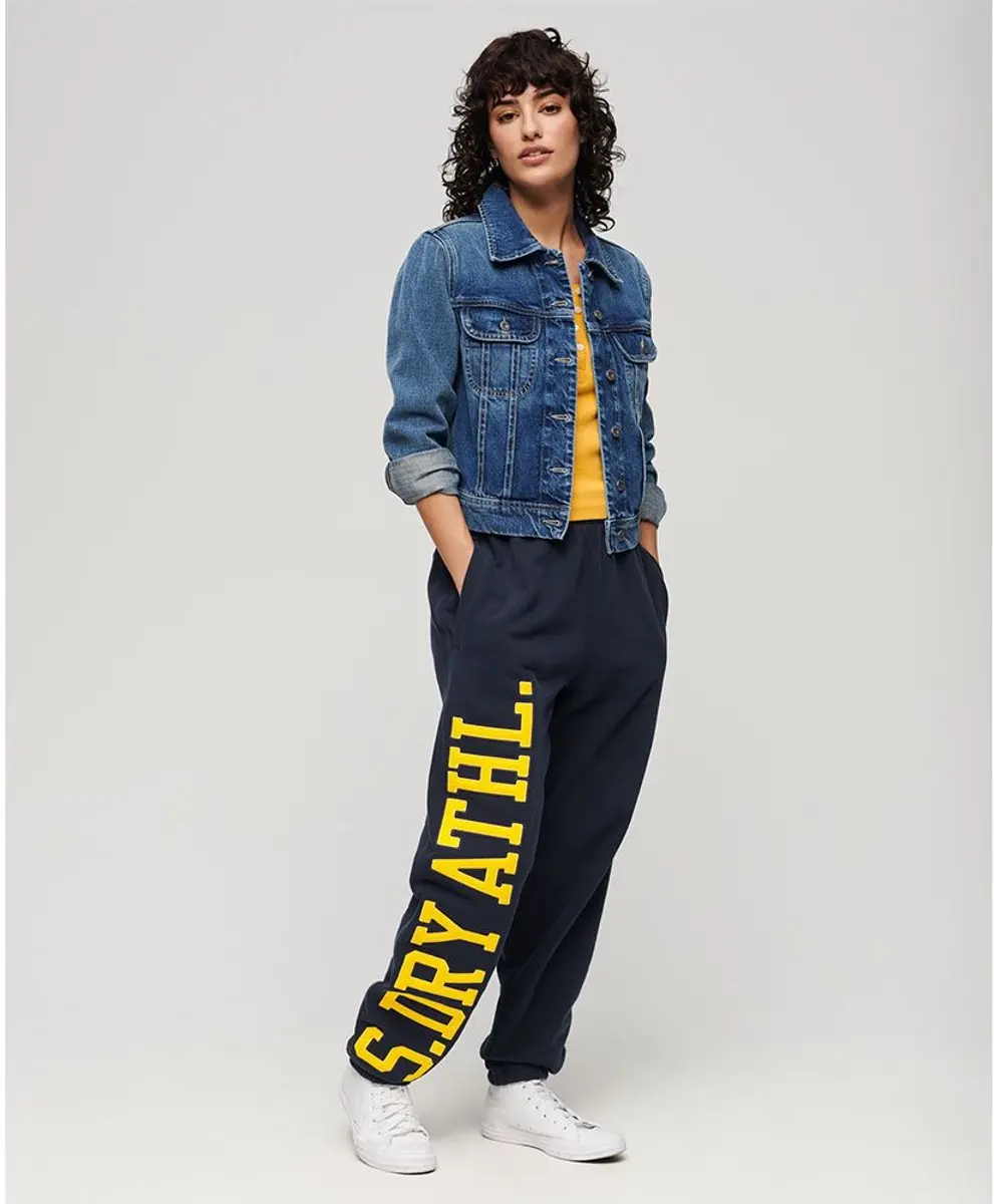 Superdry College Logo Boyfriend Trainingsbroek L - Zwart - afbeelding 6 van 6
