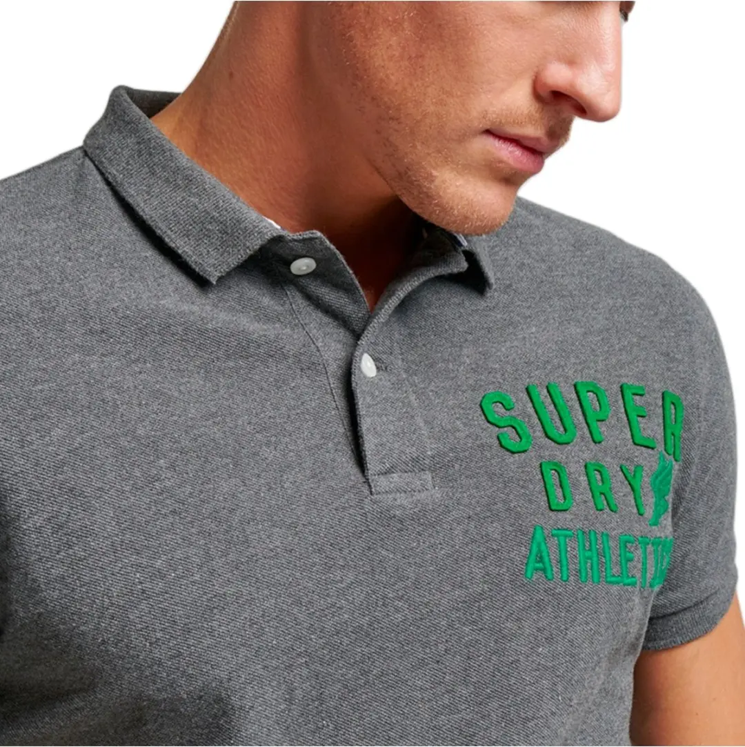 Superdry Vintage Superstate Poloshirt - S - Rich Charcoal Marl - afbeelding 6 van 6