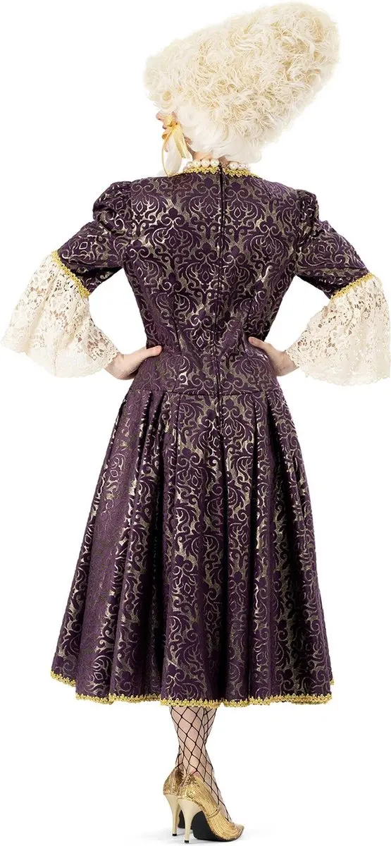 Espa Barok Jurk Bernadette - S/M - Wit/Paars