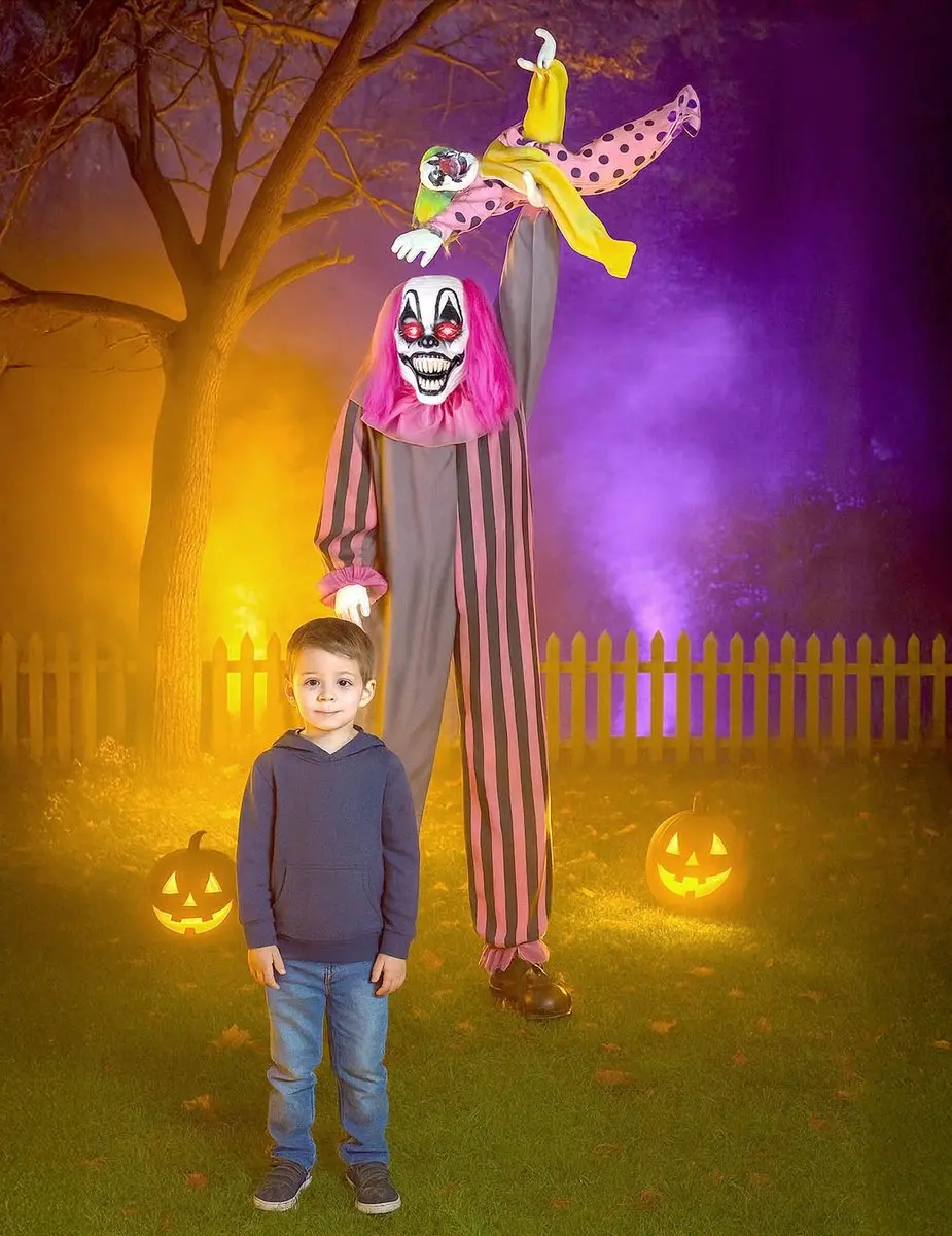 ESPA Geanimeerde Clown met Geluid - 210cm - Multicolor