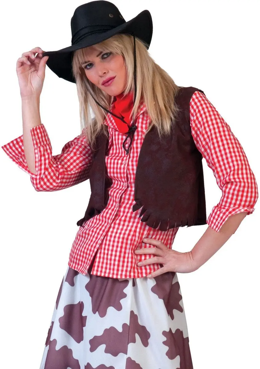 Espa Cowboy Blouse - Rood/Wit Geruit - Dames - Maat 40/42