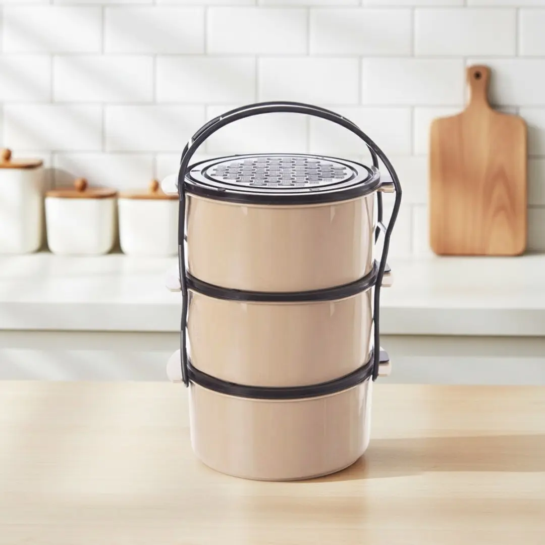 Orion 3-laags Lunchbox O-120907 - 3x1,5L - Beige/Bruin