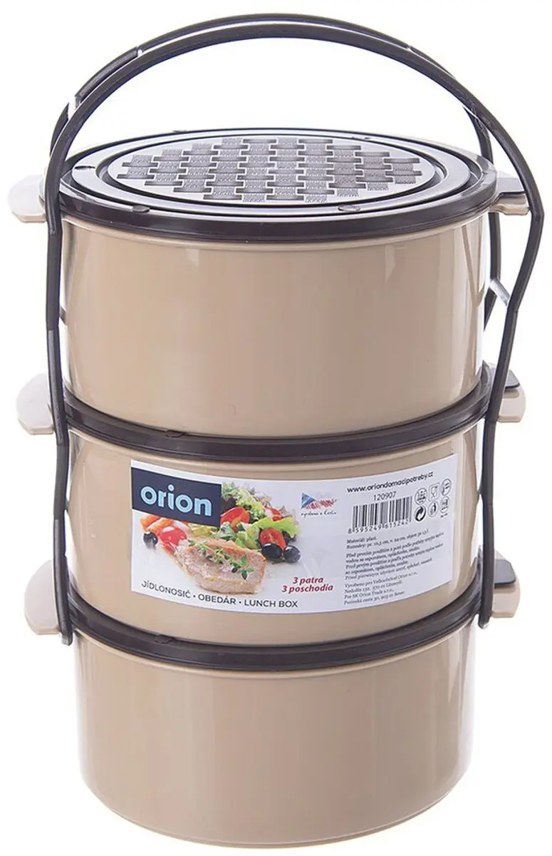 Orion 3-laags Lunchbox O-120907 - 3x1,5L - Beige/Bruin