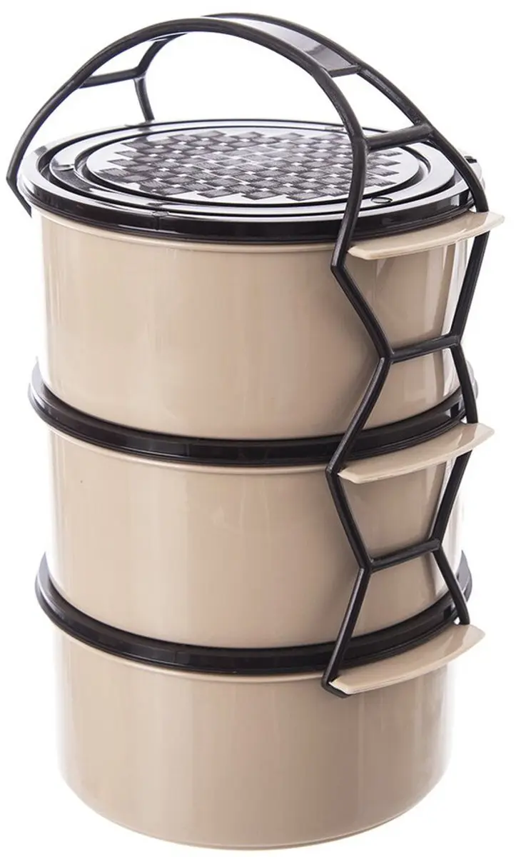 Orion 3-laags Lunchbox O-120907 - 3x1,5L - Beige/Bruin