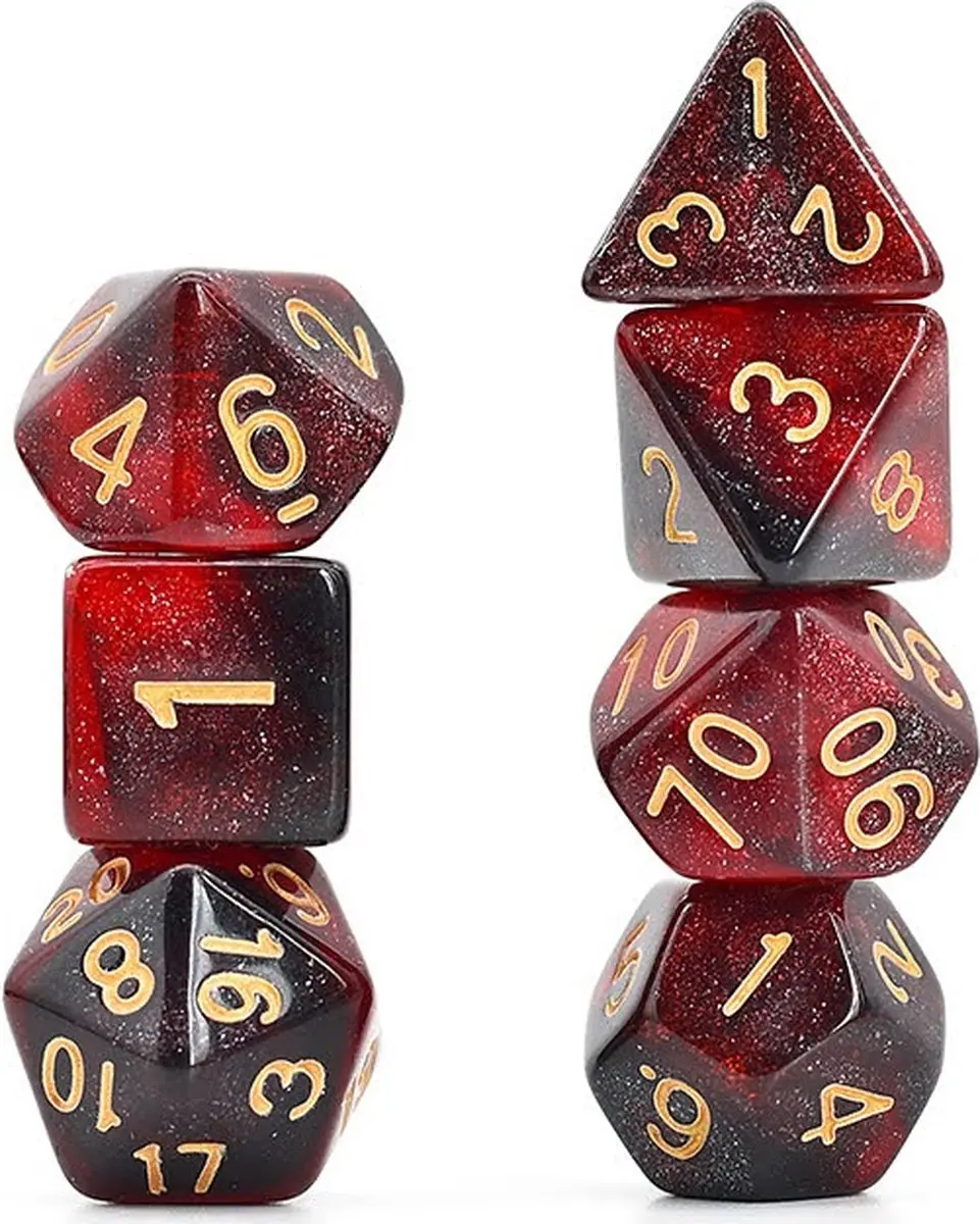 Lapi Toys D&D Dobbelstenen Set 7-delig - Acryl - Rood