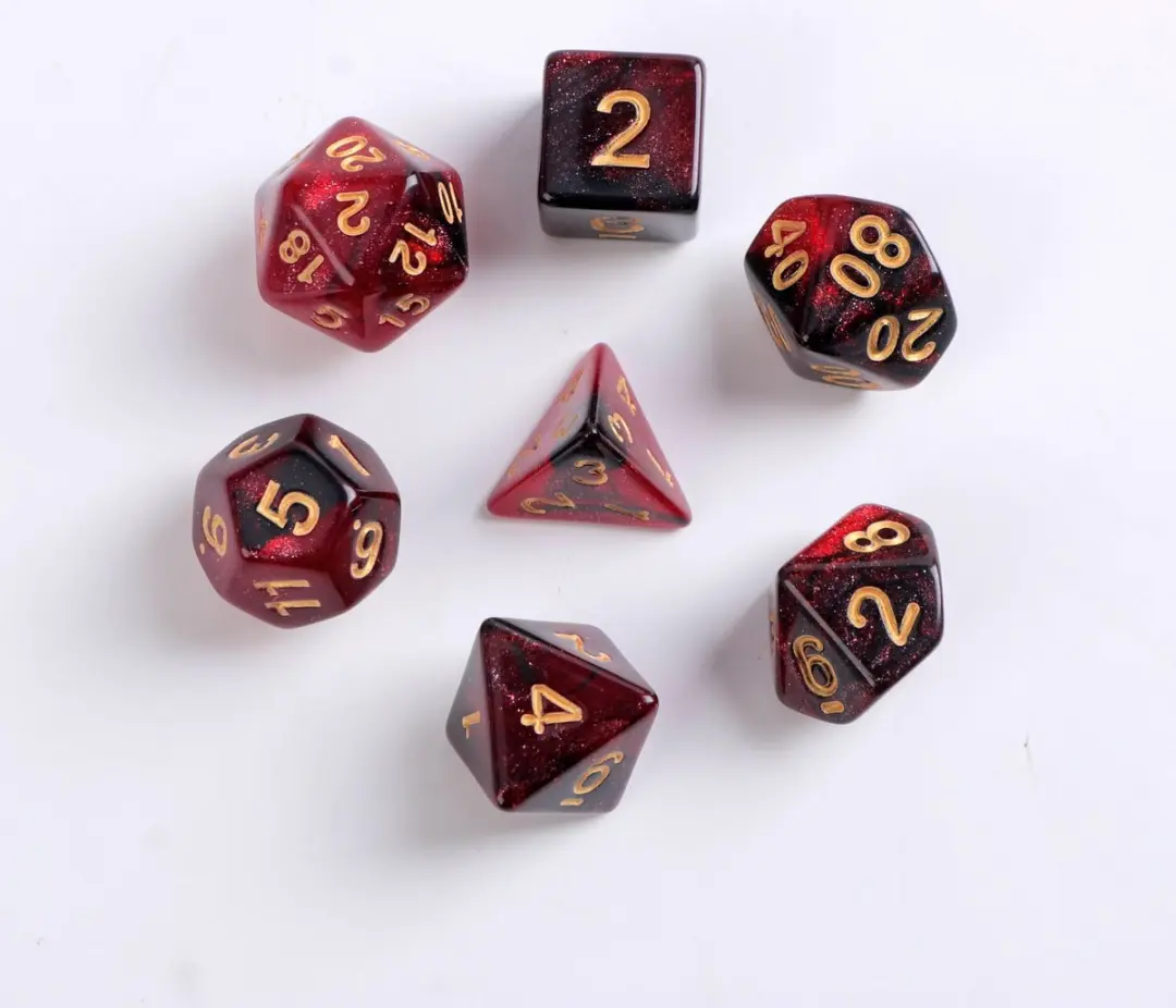 Lapi Toys D&D Dobbelstenen Set 7-delig - Acryl - Rood