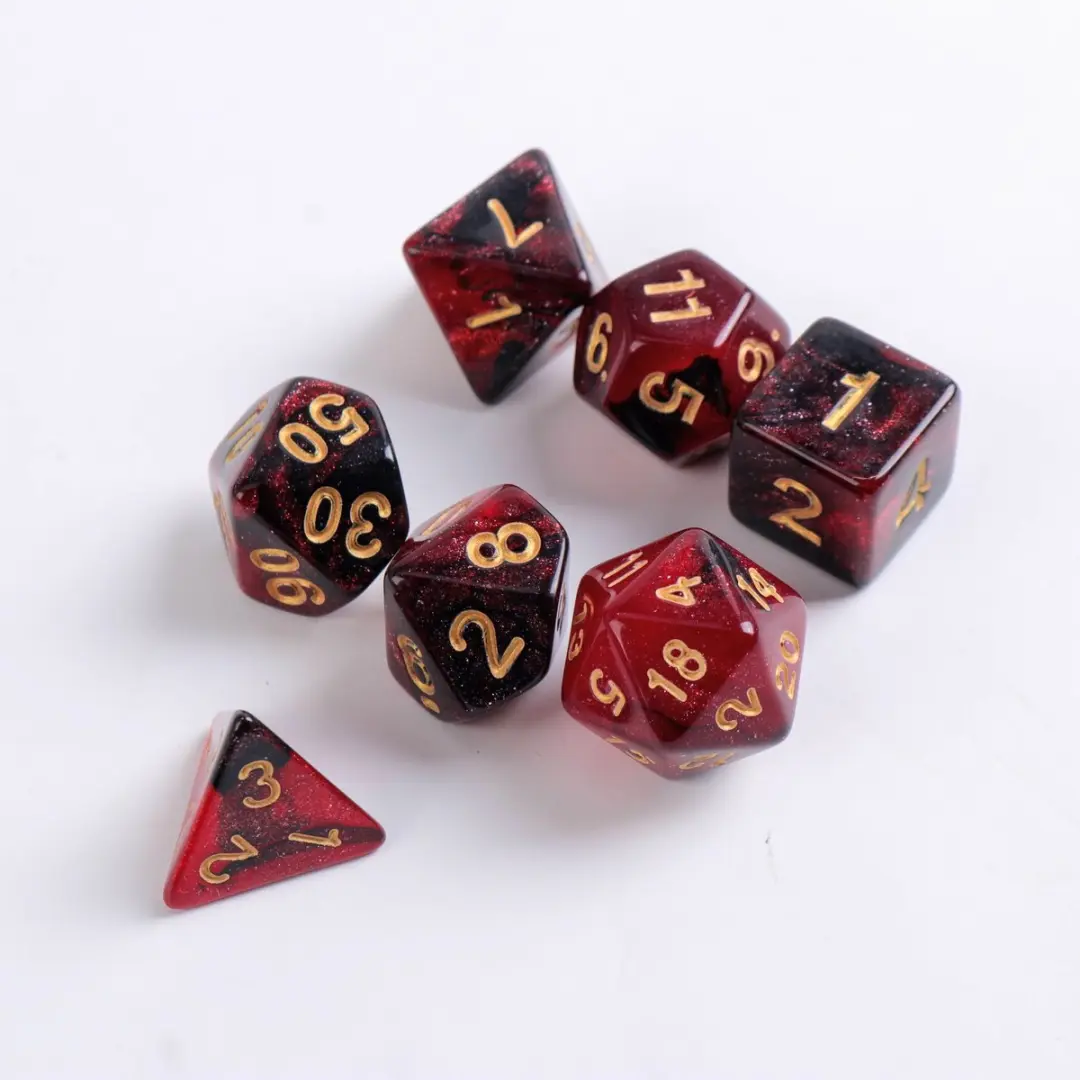 Lapi Toys D&D Dobbelstenen Set 7-delig - Acryl - Rood