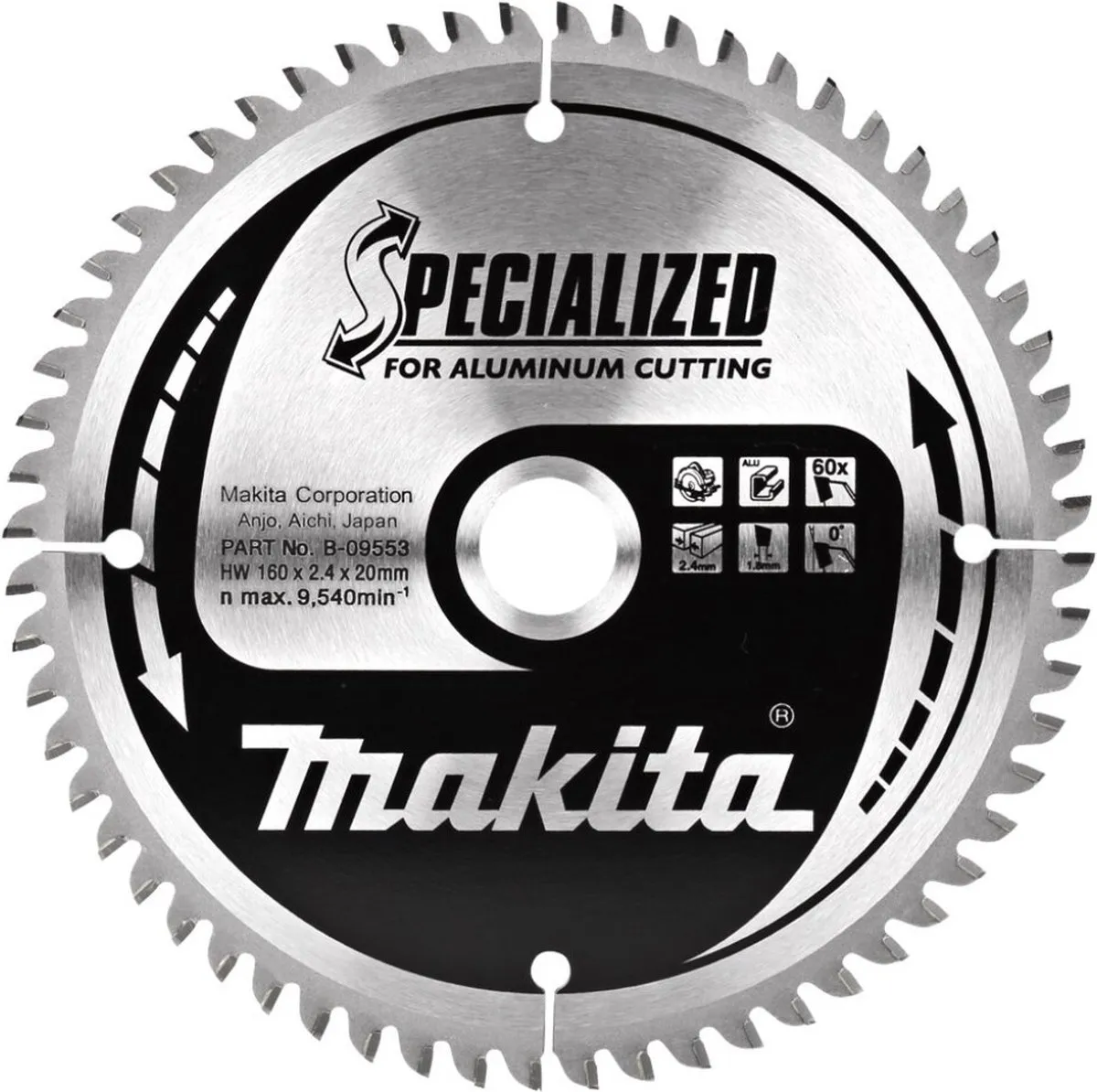 Makita B-33233 Cirkelzaagblad Aluminium 160mm - 60T