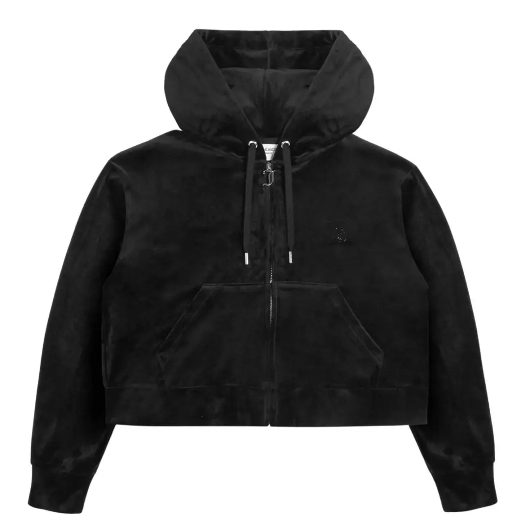 Juicy Couture Iccle Outline Cropped Hoodie - Zwart S