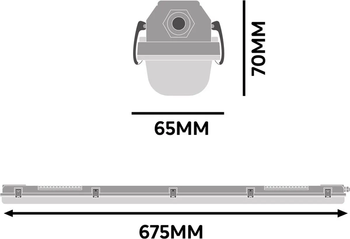 Ledvance LED TL Armatuur 60cm IP65 IK08 - Donkergroen - afbeelding 6 van 6