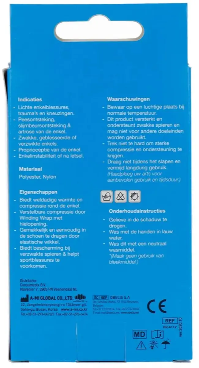 Emdee Universele Enkelbandage - Blauw