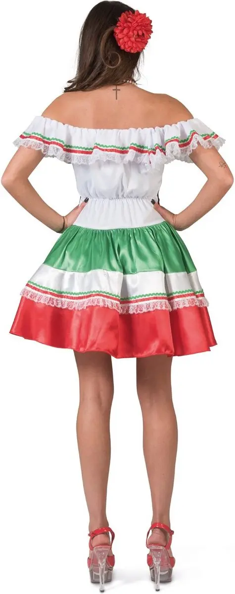 Espa Mexicaanse jurk Maria - Rood/Groen/Wit