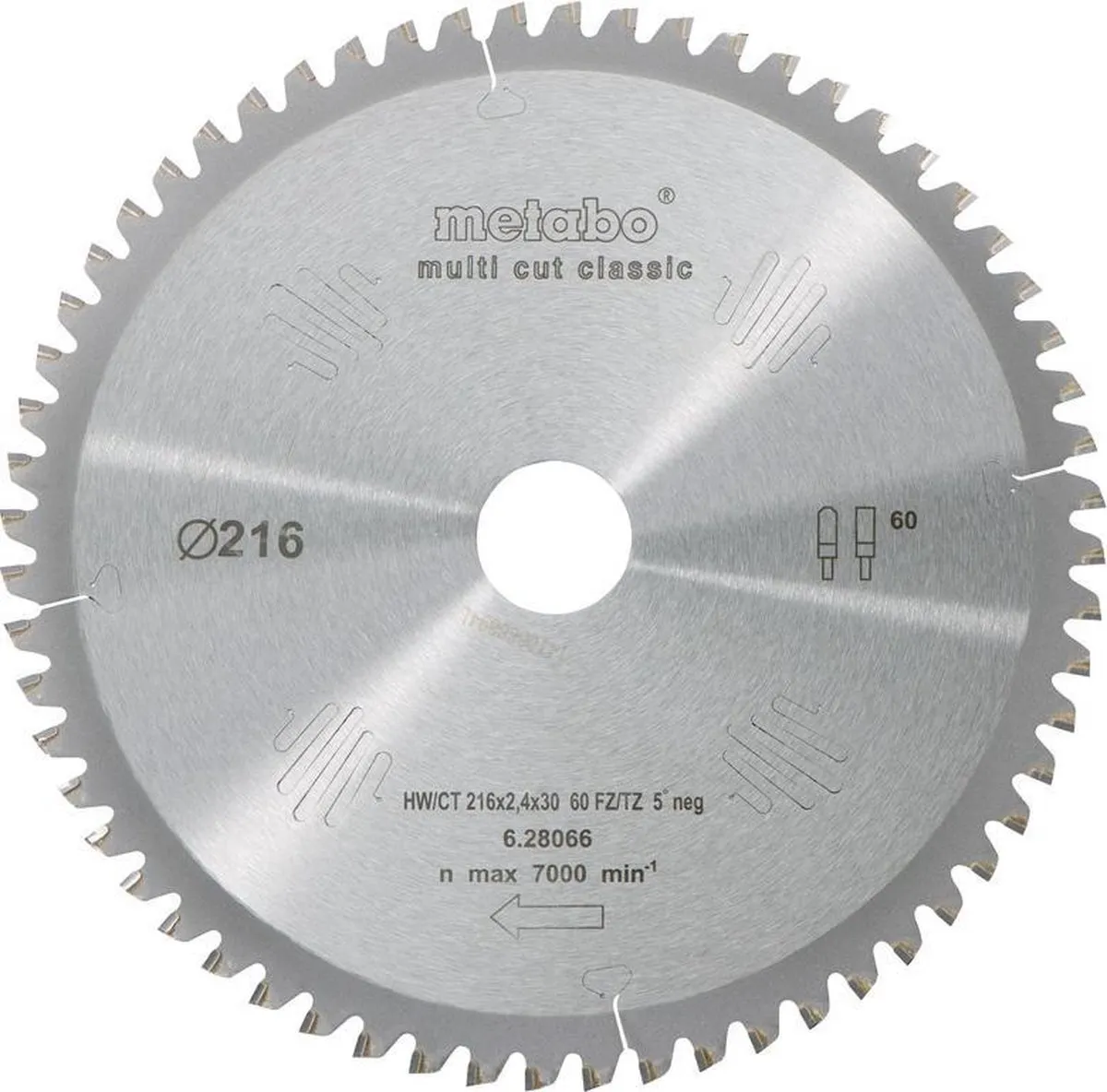 Metabo 628066000 Multi Cut Cirkelzaagblad 216mm - 60 Tanden