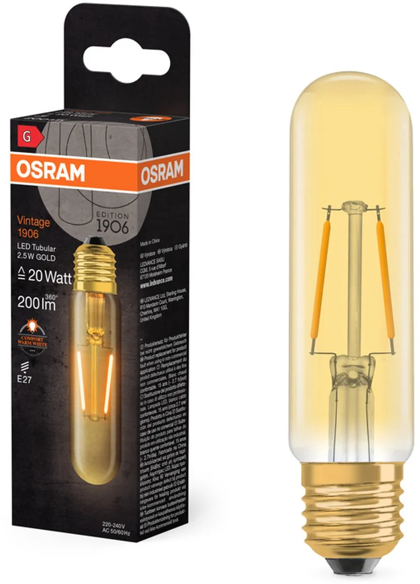 LEDVANCE Vintage 1906 E27 2.5W 200lm - Goud