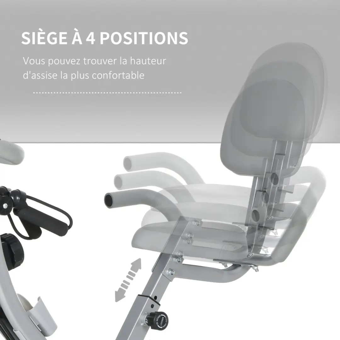 Homcom Magnetische Hometrainer 105x48x118cm - Zwart/Zilvergrijs