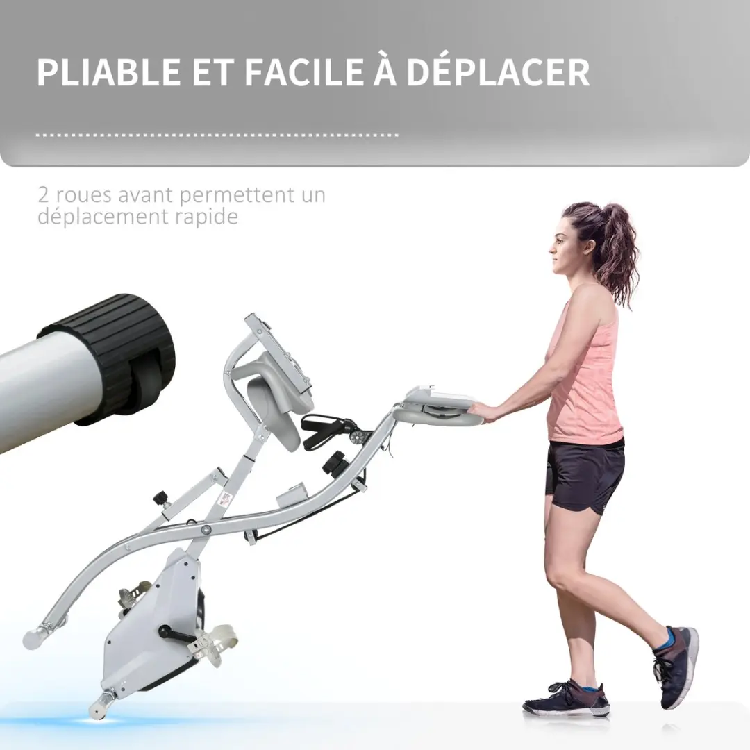 Homcom Magnetische Hometrainer 105x48x118cm - Zwart/Zilvergrijs