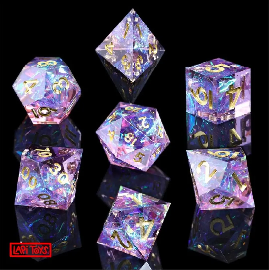 Lapi Toys DnD Dice Set Polydice - 7 Stuks - Roze/Paars