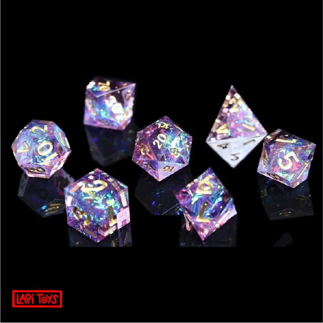 Lapi Toys DnD Dice Set Polydice - 7 Stuks - Roze/Paars