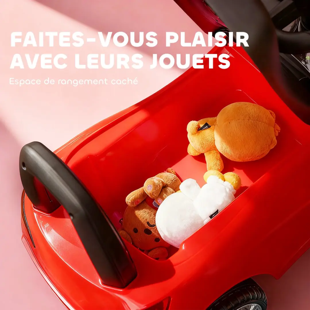 Homcom Kinderauto met glijbaan 63,5x28x36cm - Rood