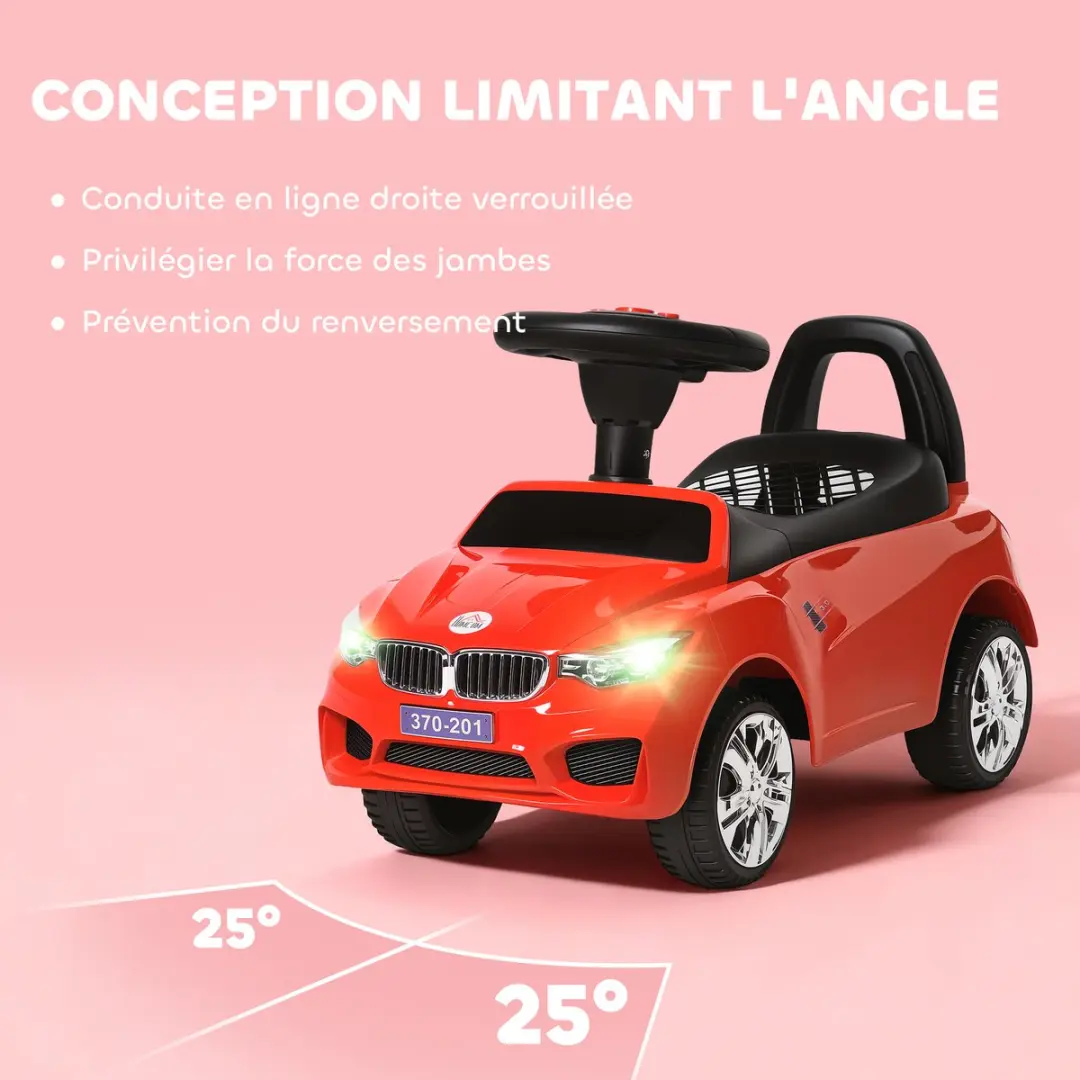 Homcom Kinderauto met glijbaan 63,5x28x36cm - Rood