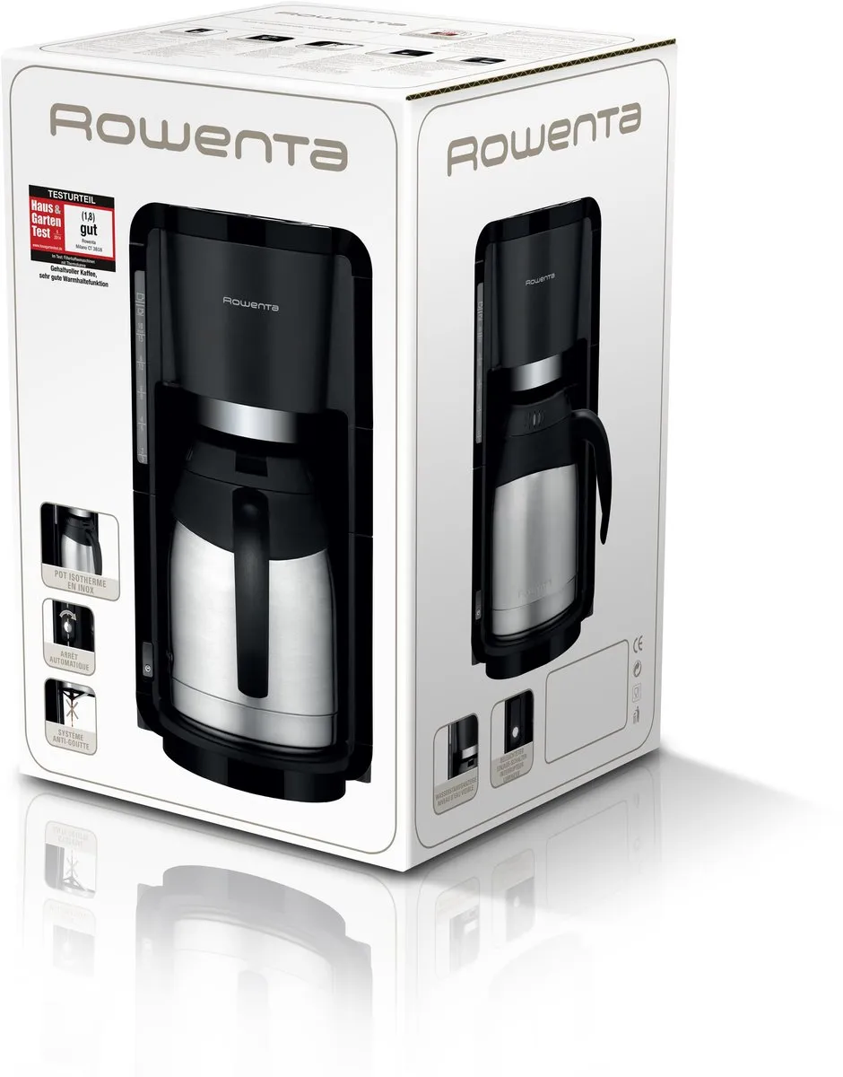 Rowenta Milano CT3818 Filterkoffiezetapparaat 10 Kopjes 1.25L - Zwart/Zilver