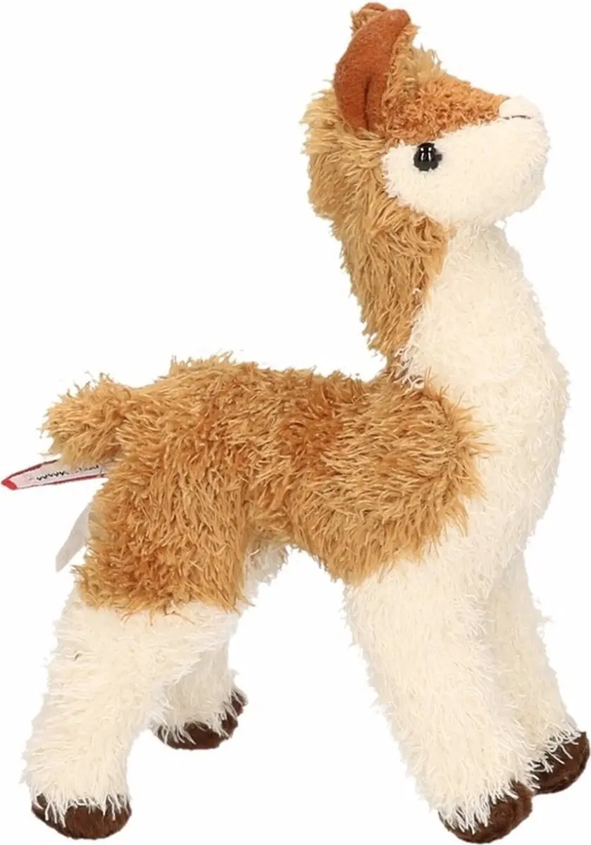 Douglas Pluche Knuffel Lama - 18cm - Bruin/Wit