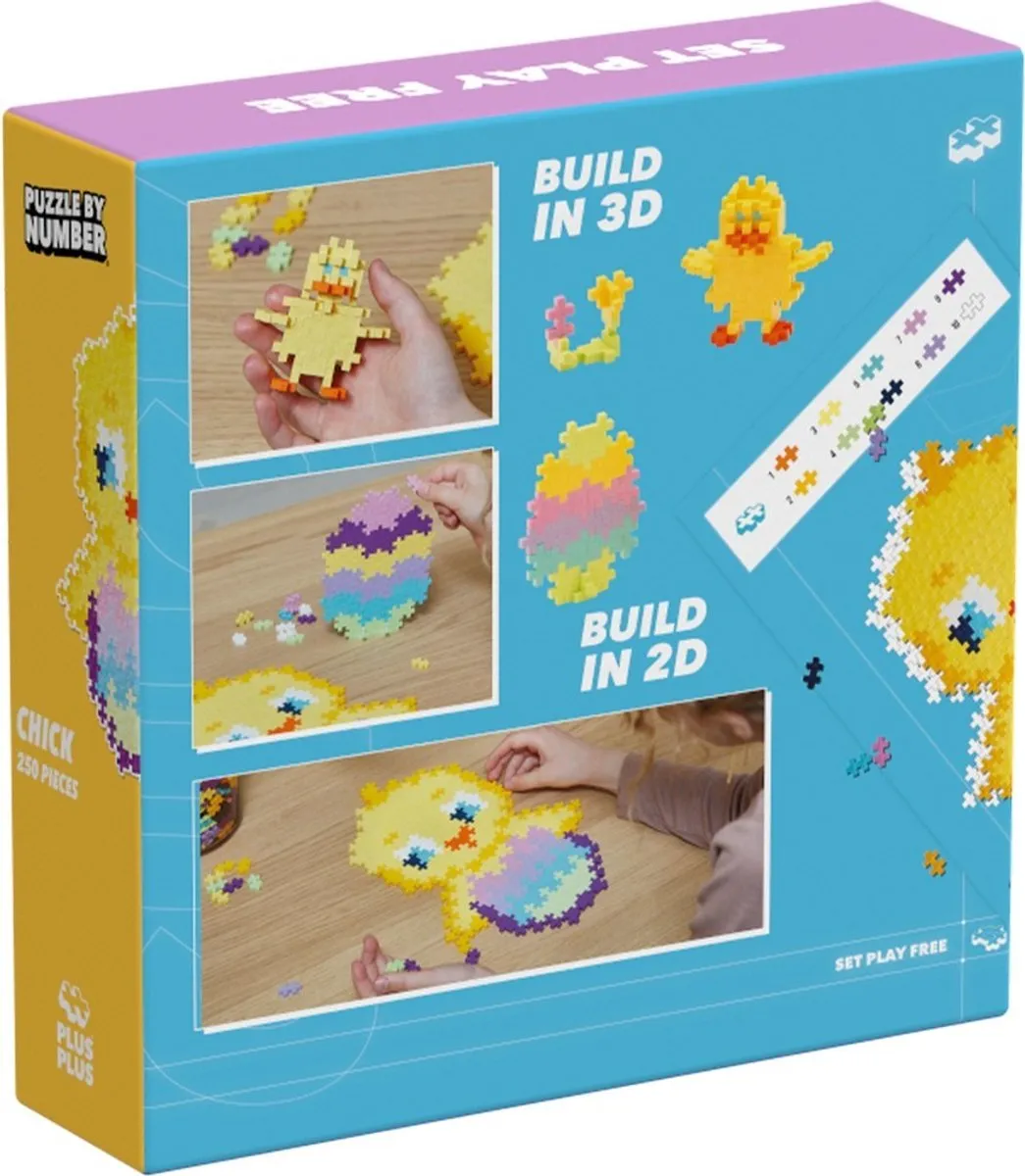 Plus-Plus Puzzle by Number Kuiken 250 Stuks