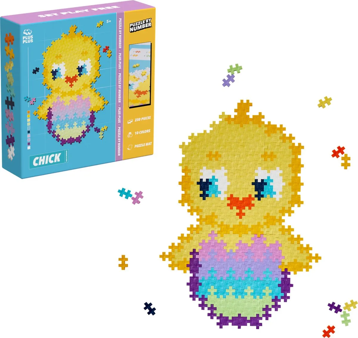Plus-Plus Puzzle by Number Kuiken 250 Stuks