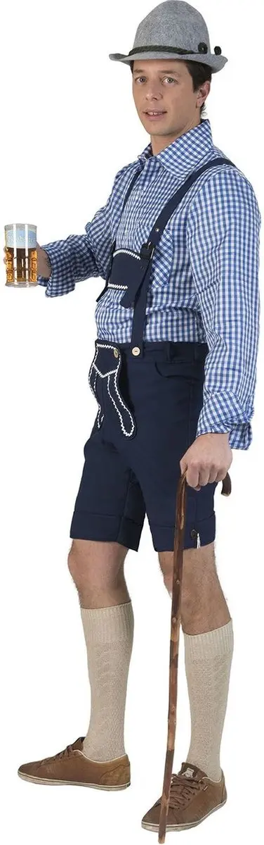 Espa Tiroler Lederhose Gustav Heren - M/L - Blauw
