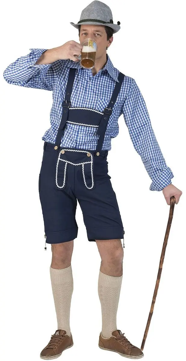 Espa Tiroler Lederhose Gustav Heren - M/L - Blauw