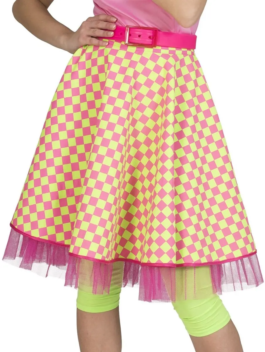 Espa Rock en Roll Rok Mees Dames - One Size - Geel/Roz