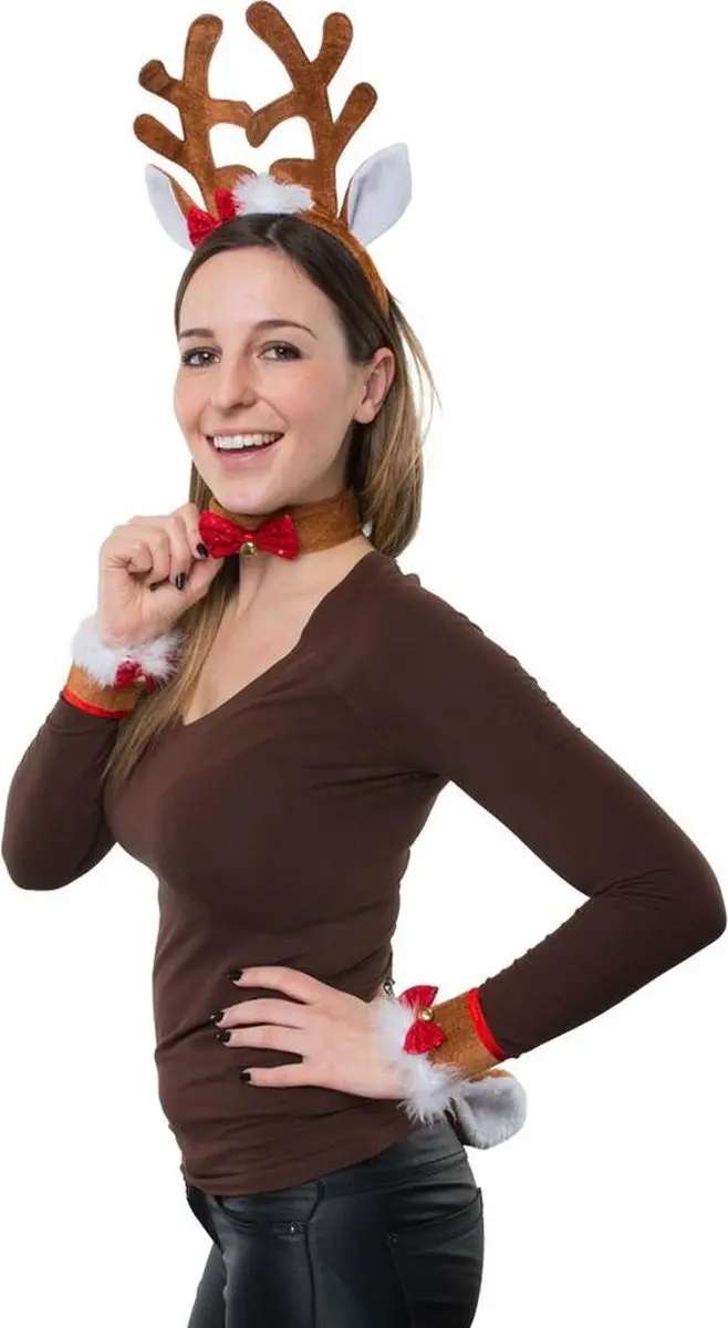 Espa Rendier Verkleedset 4-delig - Wit/Bruin