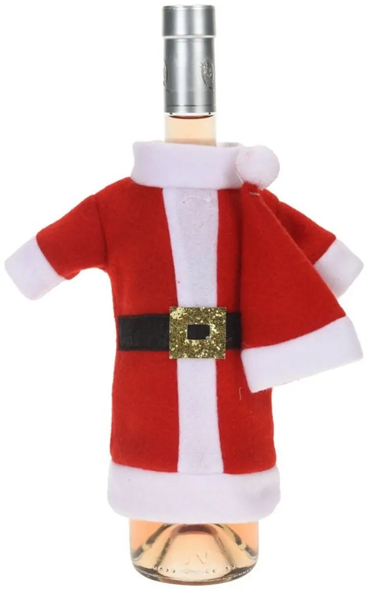 Orion Feestelijke Wijnfleshoes Kerstman - Rood & Wit